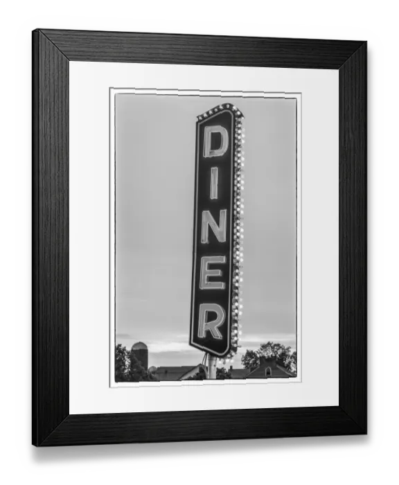 Framed Print : USA, Pennsylvania, Lancaster. diner sign Framed Print : USA, Pennsylvania, Lancaster. diner sign