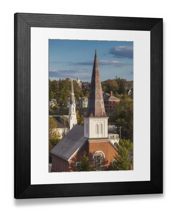 Framed Print : USA, Vermont, Montpelier. Elevated view of church steeples Framed Print : USA, Vermont, Montpelier. Elevated view of church steeples