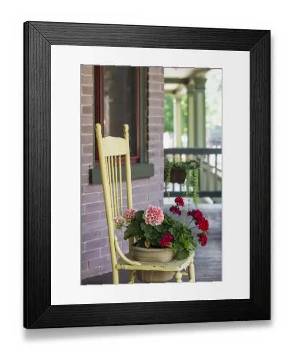 Framed Print : USA, Pennsylvania, Lititz. porch detail Framed Print : USA, Pennsylvania, Lititz. porch detail