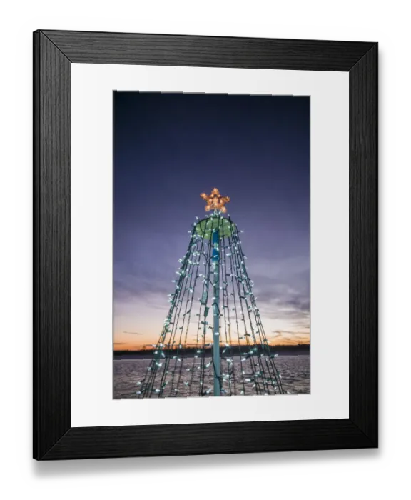 Framed Print : USA, Massachusetts, Cape Ann, Annisquam. Waterfront Christmas Tree Framed Print : USA, Massachusetts, Cape Ann, Annisquam. Waterfront Christmas Tree