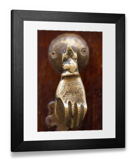 Framed Print : Marrakech, Morocco. Brass carved door knocker Framed Print : Marrakech, Morocco. Brass carved door knocker
