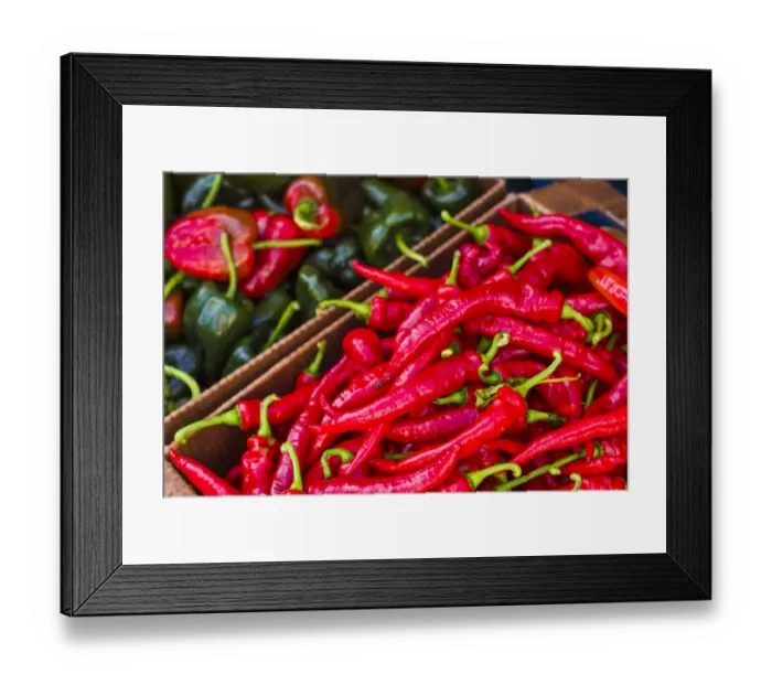 Framed Print : Canada, Quebec, Montreal. Little Italy, Marche Jean Talon Market, peppers