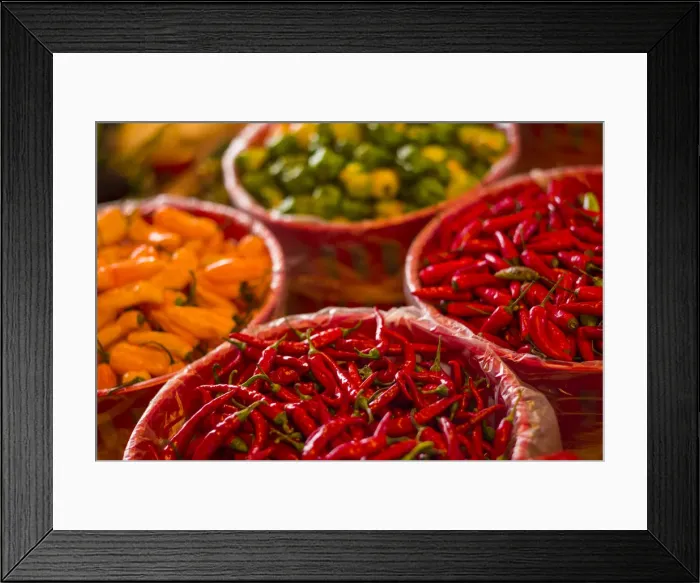 Framed Print : Canada, Quebec, Montreal. Little Italy, Marche Jean Talon Market, peppers Framed Print : Canada, Quebec, Montreal. Little Italy, Marche Jean Talon Market, peppers