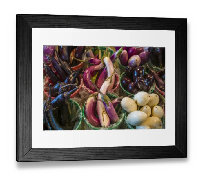 Framed Print : Canada, Quebec, Montreal. Little Italy, Marche Jean Talon Market, aubergines