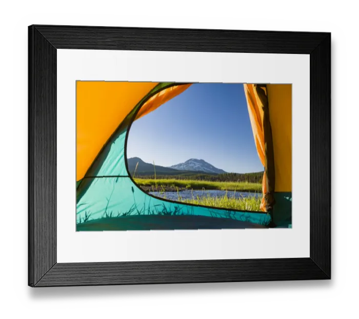 Framed Print : View through Tent, South Sister (Elevation 10, 358 ft. ) Sparks Lake, Three Sisters Wilderness Framed Print : View through Tent, South Sister (Elevation 10, 358 ft. ) Sparks Lake, Three Sisters Wilderness