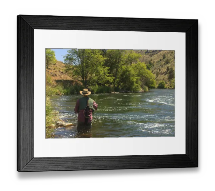 Framed Print : People fly fishing, Lower Deschutes River, Central Oregon, USA (MR) Framed Print : People fly fishing, Lower Deschutes River, Central Oregon, USA (MR)