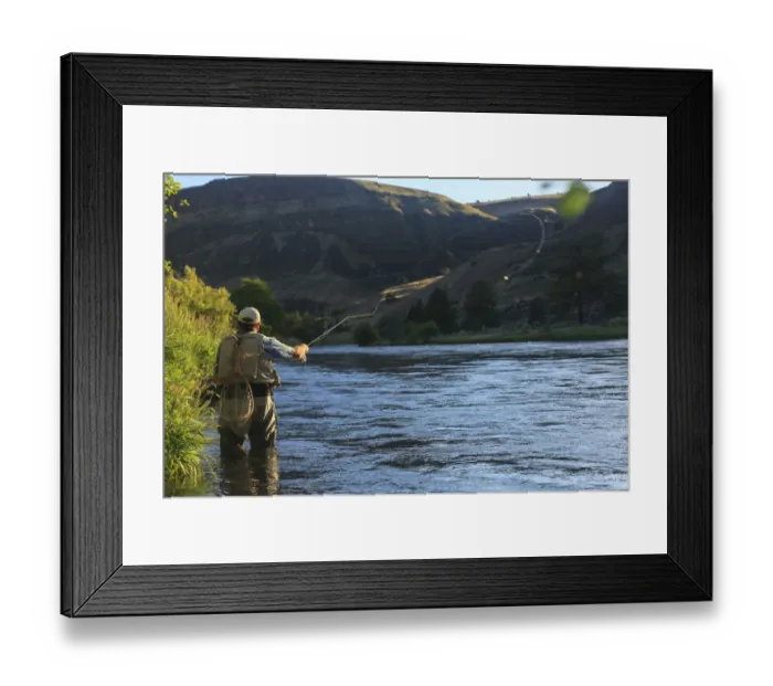 Framed Print : People fly fishing, Lower Deschutes River, Central Oregon, USA (MR) Framed Print : People fly fishing, Lower Deschutes River, Central Oregon, USA (MR)
