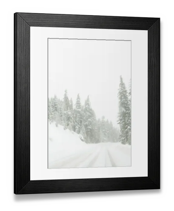 Framed Print : Winter driving conditions on Mount Hood, Oregon, USA Framed Print : Winter driving conditions on Mount Hood, Oregon, USA