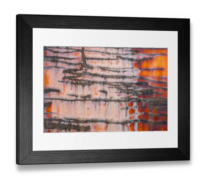 Framed Print : Details of rust and paint on metal