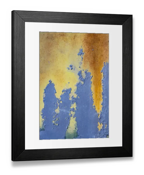 Framed Print : Details of rust and paint on metal