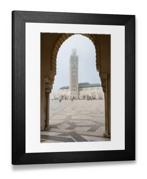 Framed Print : Africa, Morocco, Casablanca. Mosque exterior