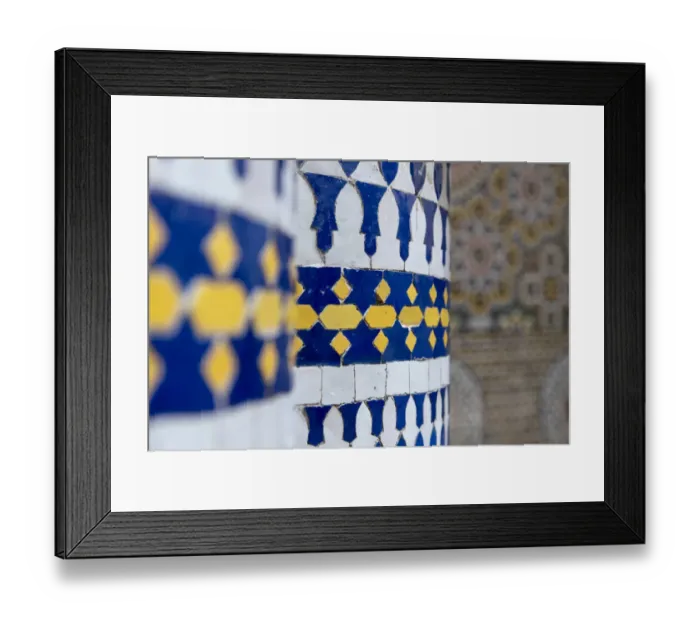Framed Print : Africa, Morocco, Fes. Designs on wall tile