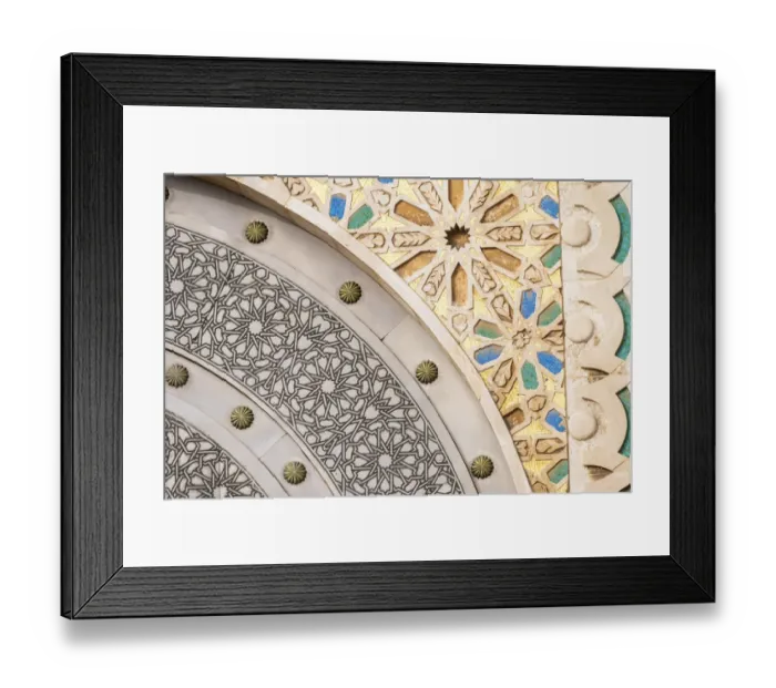 Framed Print : Africa, Morocco, Casablanca. Close-up of designs on mosque exterior Framed Print : Africa, Morocco, Casablanca. Close-up of designs on mosque exterior
