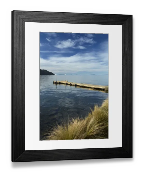 Framed Print : Jetty and Lake Taupo, Braxmere, Tokaanu, near Turangi, North Island, New Zealand Framed Print : Jetty and Lake Taupo, Braxmere, Tokaanu, near Turangi, North Island, New Zealand