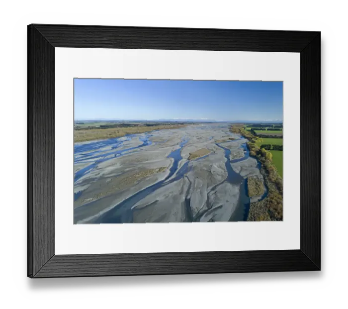 Framed Print : Braids of Rakaia River, near Rakaia River Mouth, Mid Canterbury, South Island, New Framed Print : Braids of Rakaia River, near Rakaia River Mouth, Mid Canterbury, South Island, New