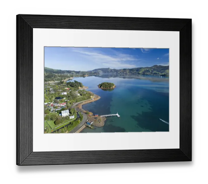 Framed Print : Jetty, Portobello, Otago Peninsula, Pudding Island and Otago Harbour, Dunedin, South Island Framed Print : Jetty, Portobello, Otago Peninsula, Pudding Island and Otago Harbour, Dunedin, South Island