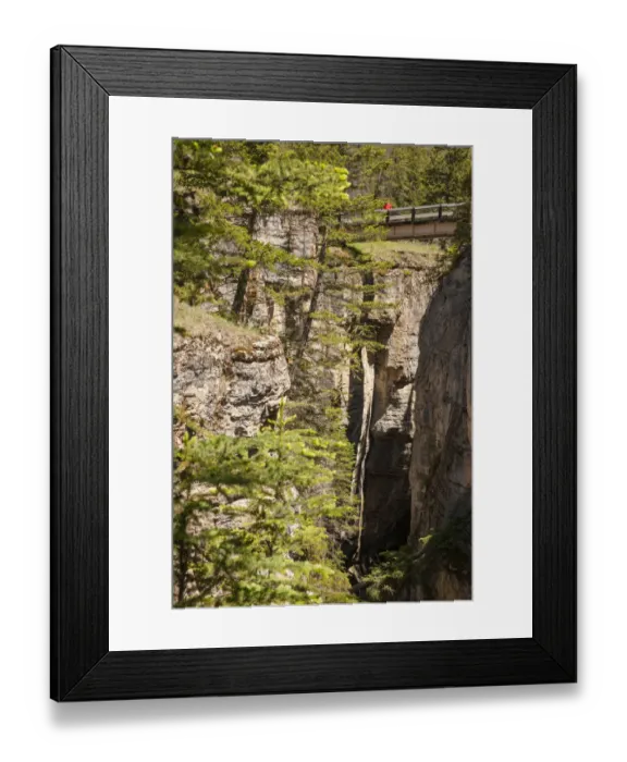 Framed Print : Jasper National Park, Alberta, Canada. Footbridge overlooking Maligne Canyon Framed Print : Jasper National Park, Alberta, Canada. Footbridge overlooking Maligne Canyon