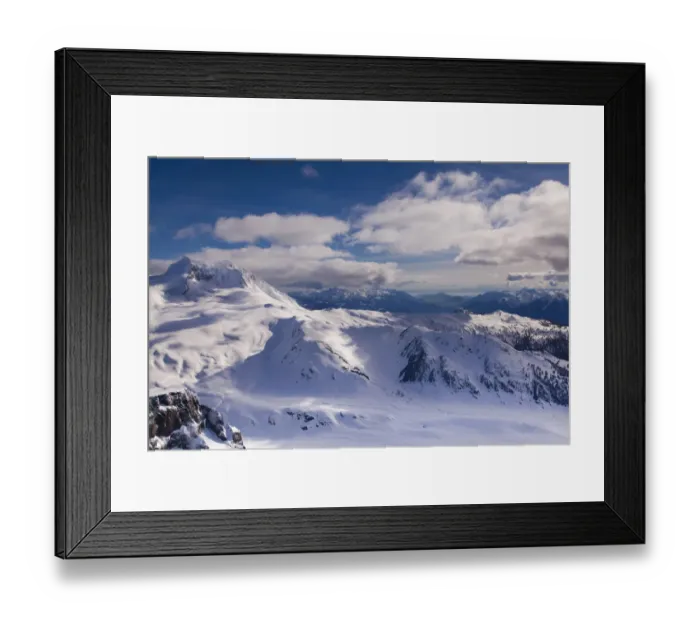 Framed Print : Aerial view with Mount Garibaldi in the foreground, with Howe Sound and Squamish in the background