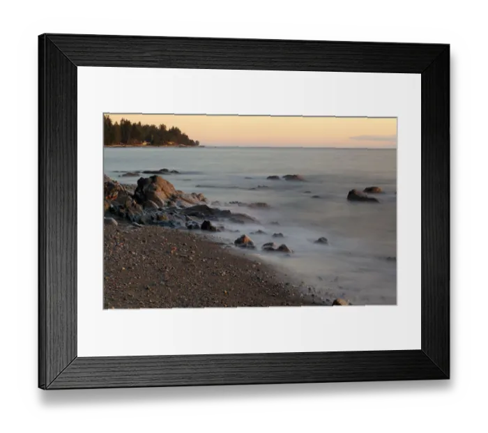 Framed Print : Seascape with long exposure at Browning Beach, Sechelt, British Columbia, Canada Framed Print : Seascape with long exposure at Browning Beach, Sechelt, British Columbia, Canada