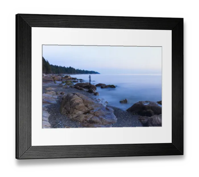 Framed Print : Long exposure of a transparent image of woman on the beach in Sechelt, British Columbia