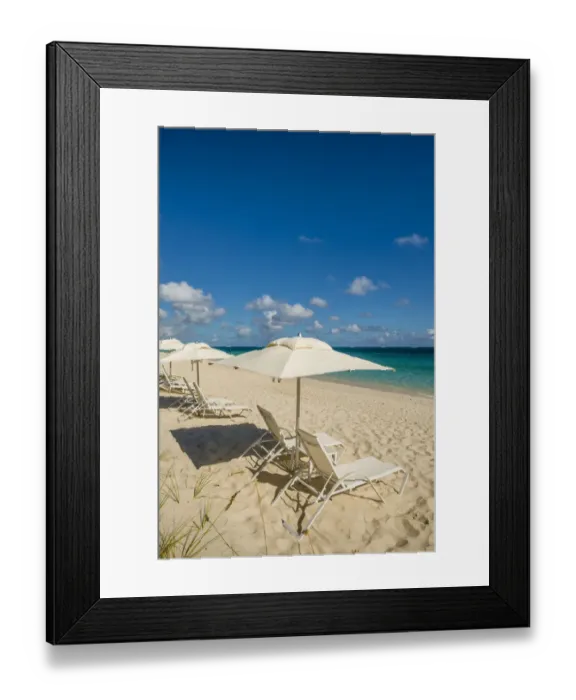 Framed Print : Beach umbrellas on Grace Bay Beach, Providenciales, Turks and Caicos Islands, Caribbean Framed Print : Beach umbrellas on Grace Bay Beach, Providenciales, Turks and Caicos Islands, Caribbean