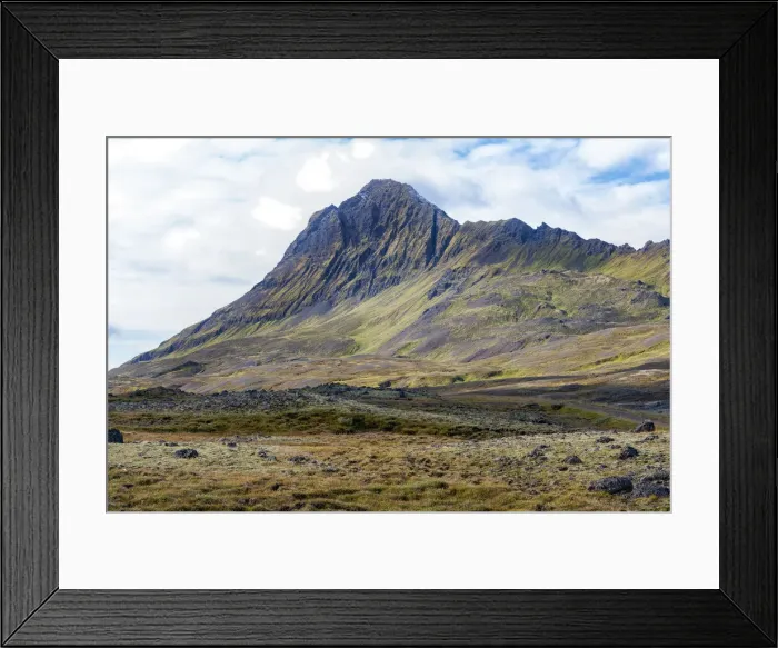 Framed Print : Iceland, Northeast Iceland, Oxnadalur Valley. High mountains are covered with green moss Framed Print : Iceland, Northeast Iceland, Oxnadalur Valley. High mountains are covered with green moss