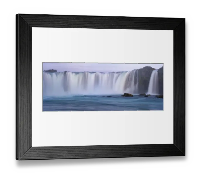 Framed Print : Iceland, Godafoss Waterfall. The waterfall stretches over 30 meters with multiple Framed Print : Iceland, Godafoss Waterfall. The waterfall stretches over 30 meters with multiple