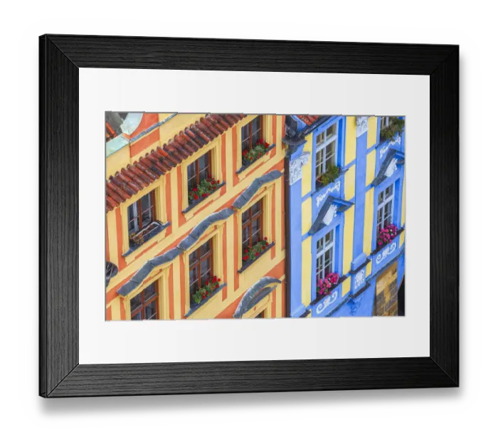Framed Print : Czech Republic, Prague. Colorful buildings in old town Framed Print : Czech Republic, Prague. Colorful buildings in old town
