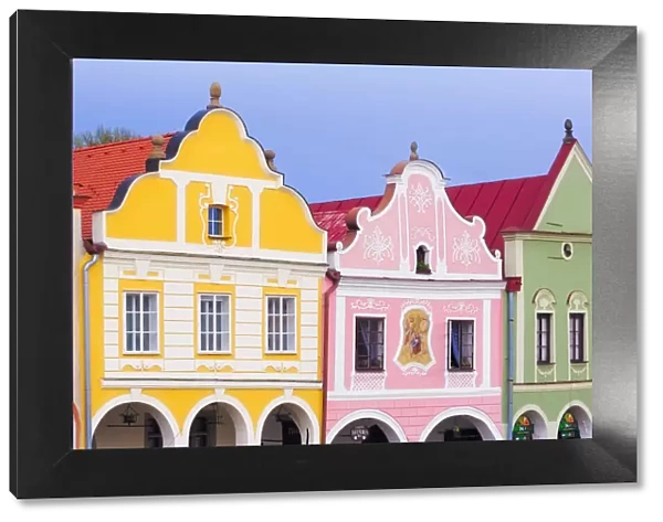 Czech Republic, Telc. Colorful houses on main square