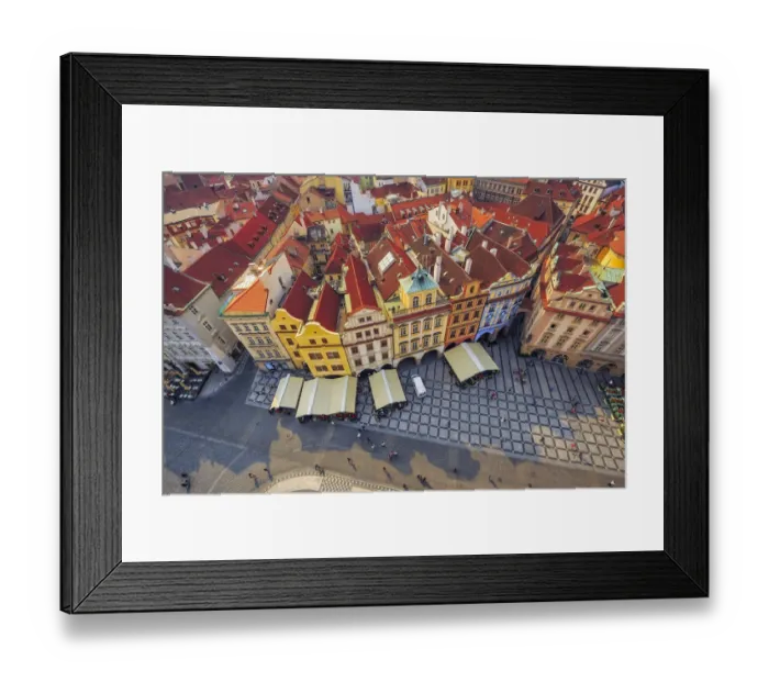 Framed Print : Europe, Czech Republic, Prague. Overview of colorful architecture in old town. Credit as Framed Print : Europe, Czech Republic, Prague. Overview of colorful architecture in old town. Credit as