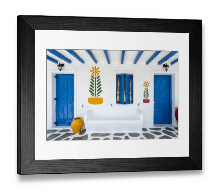 Framed Print : Greece, Mykonos. Colorful house exterior. Credit as: Jim Nilsen / Jaynes Gallery / DanitaDelimont Framed Print : Greece, Mykonos. Colorful house exterior. Credit as: Jim Nilsen / Jaynes Gallery / DanitaDelimont