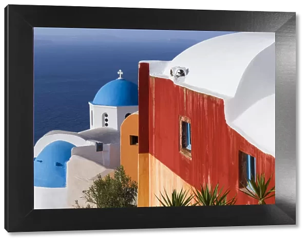 Greece, Santorini, Oia. Colorful house and church