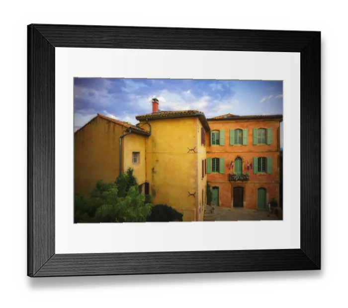 Framed Print : France, Roussillon. Painted house in village