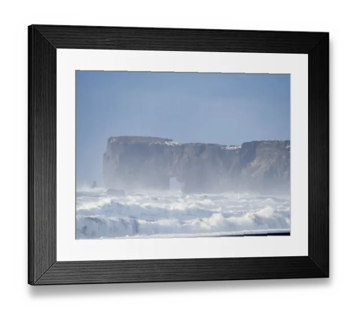 Framed Print : Coast near Vik y Myrdal during winter. Black volcanic beach Reynisfjara, view towards Dyrholaey Framed Print : Coast near Vik y Myrdal during winter. Black volcanic beach Reynisfjara, view towards Dyrholaey