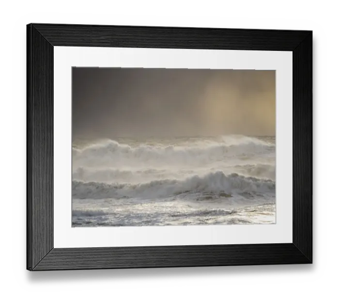 Framed Print : Coast near Vik y Myrdal during winter. Storm at beach Reynisfjara, Iceland