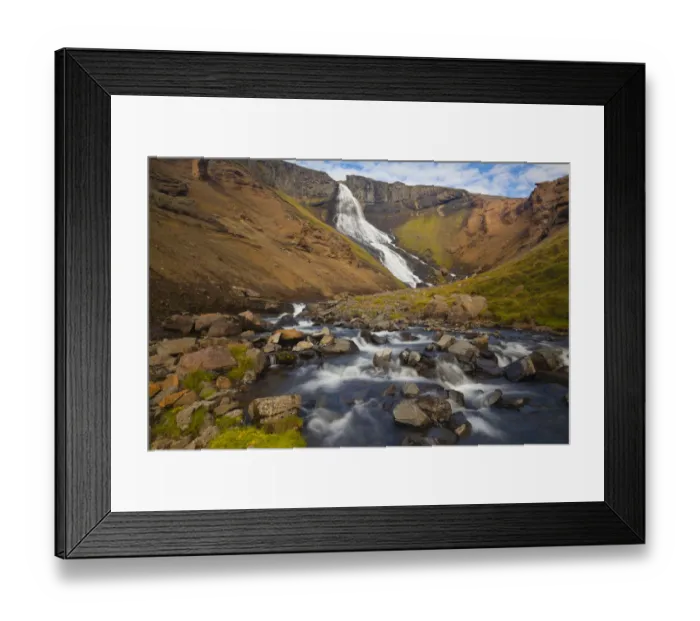 Framed Print : Iceland, random waterfall in the north, on the way to Myvatn