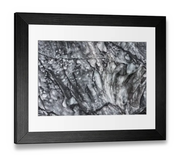 Framed Print : Iceland, abstract ash and ice formation on the Solheimajokull Glacier Framed Print : Iceland, abstract ash and ice formation on the Solheimajokull Glacier