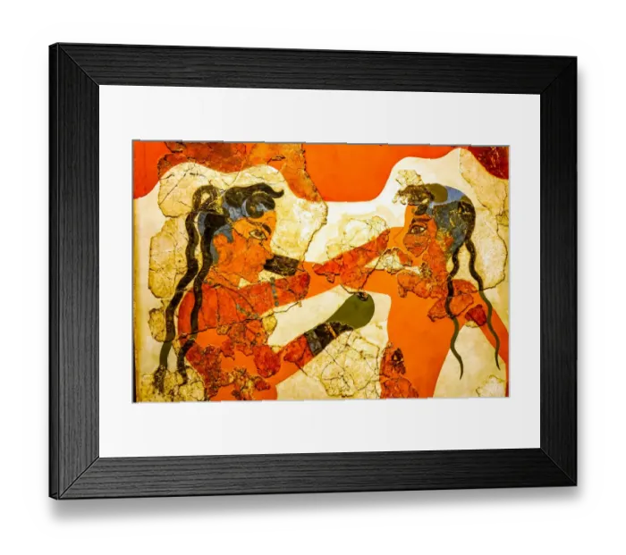 Framed Print : Ancient boxers fresco, National Archaeological Museum, Athens, Greece. From Akrotiri Ruins Framed Print : Ancient boxers fresco, National Archaeological Museum, Athens, Greece. From Akrotiri Ruins