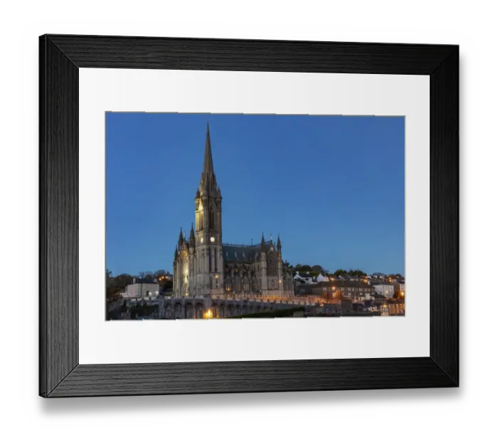 Framed Print : Dusk at St. Colmans Cathedral in Cobh, Ireland Framed Print : Dusk at St. Colmans Cathedral in Cobh, Ireland