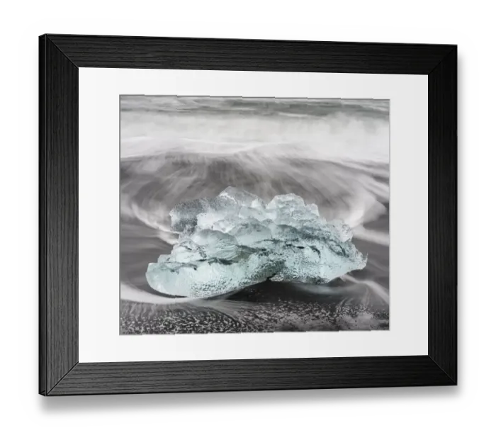 Framed Print : Icebergs on black volcanic beach near the Jokulsarlon glacial lagoon and Breithamerkurjokull Framed Print : Icebergs on black volcanic beach near the Jokulsarlon glacial lagoon and Breithamerkurjokull