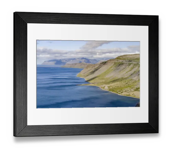 Framed Print : Landscape near fjord. The remote Westfjords in northwest Iceland Framed Print : Landscape near fjord. The remote Westfjords in northwest Iceland