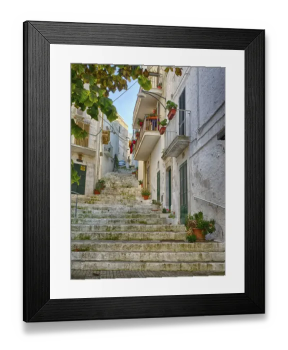 Framed Print : Italy, Puglia, Brindisi, Itria Valley, Ostuni. Stairway leading up in the old town of Ostuni Framed Print : Italy, Puglia, Brindisi, Itria Valley, Ostuni. Stairway leading up in the old town of Ostuni