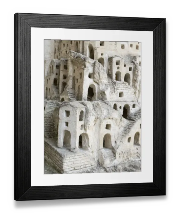 Framed Print : Replica of Sassi di Matera made out of stone
