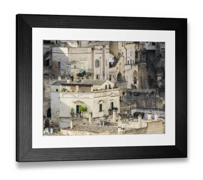 Framed Print : Historic cave dwellings, called Sassi houses, in the village of Matera Framed Print : Historic cave dwellings, called Sassi houses, in the village of Matera