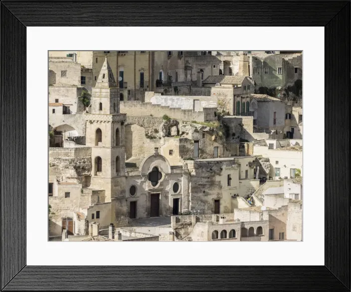 Framed Print : Church of San Pietro Barisano, and the largest of those built inside the rocks