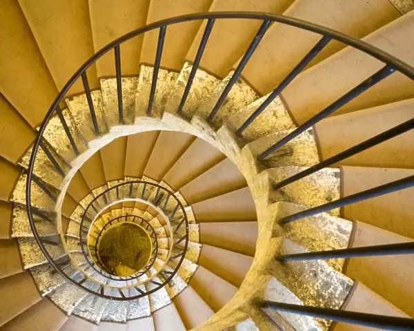 Italy, Lazio, Tivoli, Villa d Este. Spiral staircase