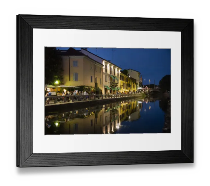 Framed Print : Italy, Lombardy, Milan. Historic Naviglio Grande canal area known for vibrant nightlife Framed Print : Italy, Lombardy, Milan. Historic Naviglio Grande canal area known for vibrant nightlife
