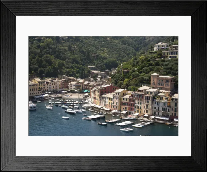 Framed Print : Italy, Genoa province, Portofino. Upscale fishing village on the Ligurian Sea, pastel Framed Print : Italy, Genoa province, Portofino. Upscale fishing village on the Ligurian Sea, pastel
