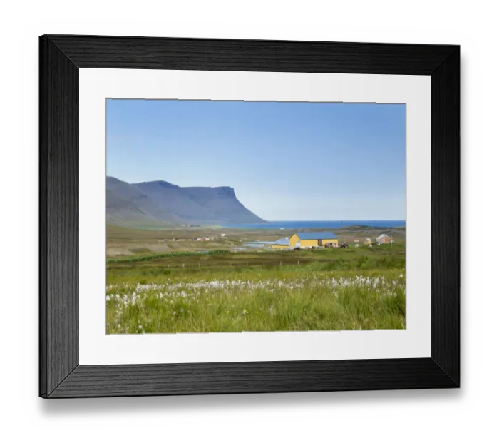 Framed Print : Landscape on the Thingeyri peninsula. The remote Westfjords (Vestfirdir) in northwest Iceland
