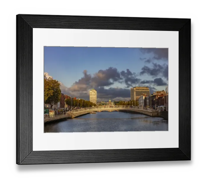 Framed Print : Historic Ha Penny walking bridge over the River Liffey in Dublin, Ireland Framed Print : Historic Ha Penny walking bridge over the River Liffey in Dublin, Ireland